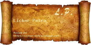 Licker Petra névjegykártya